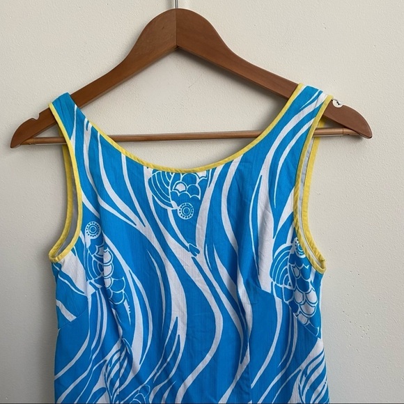 Lilly Pulitzer || Delia Shift Dress Joe Fish Print Blue 2 - Picture 3 of 10